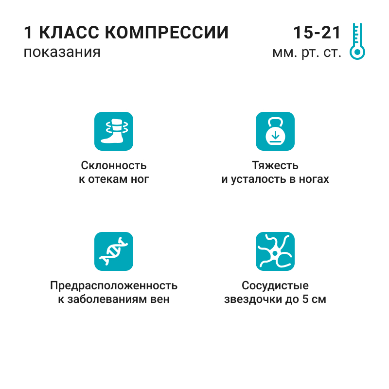 Компрессионные чулки 1С202 VENOTEKS, 1 класс купить в OrtoMir24